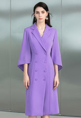 Royal Amethyst Flutter Sleeve Coat Dress